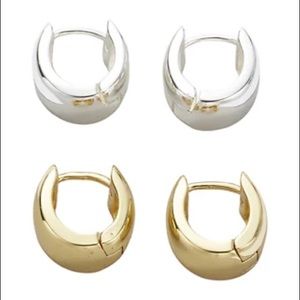 🆕 Belk Silverworks Polished Huggie Hoop Earring Set